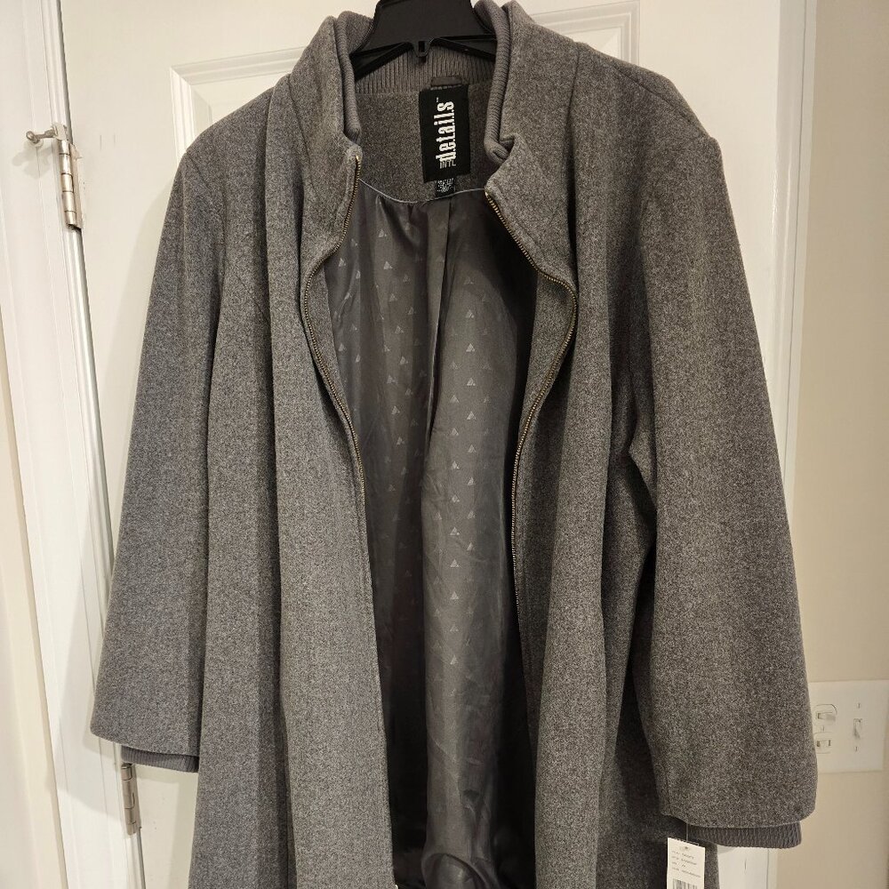 BRAND NEW Intl Details Charcoal Wool Coat